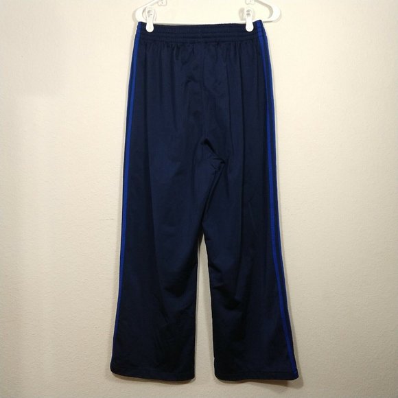 Adidas Women's Blue Logo 3 Stripes Open Hem Sweatpants Navy Blue Size L - Picture 2 of 10